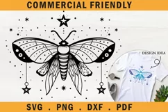 Celestial moth svg,tribal butterfly tattoo svg,boho moth svg Product Image 5