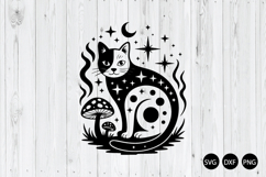 Celestial Cat SVG, Galaxy Cat SVG, Cat Moon SVG Product Image 1