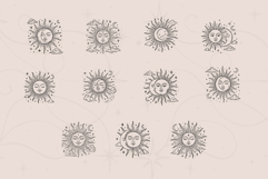 Celestial Boho Clipart - Suns - 11 designs - EPS, SVG, PNG Product Image 3