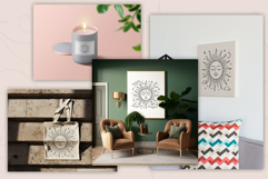 Celestial Boho Clipart - Suns - 11 designs - EPS, SVG, PNG Product Image 2