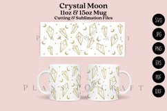celestial crystal moon coffee glass wrap svg glass mug svg presized for 11oz and 15oz glass ready to cut and sublimation files