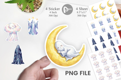 Celestial Moon Ghost Sticker Product Image 1