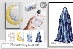 Celestial Moon Ghost Digital Paper Product Image 1