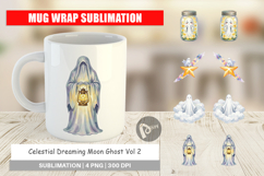 Celestial Moon Ghost Mug Wrap Product Image 1