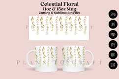 celestial floral coffee glass wrap svg glass mug svg presized for 11oz and 15oz glass ready to cut and sublimation files