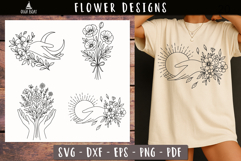 Celestial Floral Hand SVG Vintage print