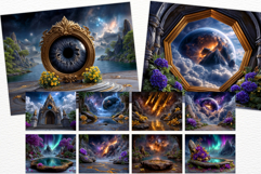 Celestial Gardens Fantasy Digital Papers Backgrounds Space Product Image 4