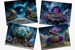 Celestial Gardens Fantasy Digital Papers Backgrounds Space Product Image 9