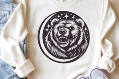 Celestial Roaring Bear Moon SVG | Mystic Lunar Animal Design Product Image 2