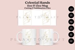 celestial hands coffee glass wrap svg glass mug svg presized for 11oz and 15oz glass ready to cut and sublimation files