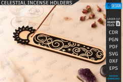 Celestial Incense Holders Laser Cut Bundle|Incense Stick SVG Product Image 7