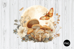 Celestial lunar moth PNG, Vintage Moth PNG, Boho Mushroom Product Image 1
