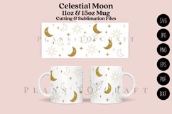 celestial moon coffee glass wrap svg glass mug svg presized for 11oz and 15oz glass ready to cut and sublimation files