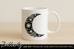 Celestial Moon SVG Cut File Floral Moon Mandala Silhouette Product Image 4