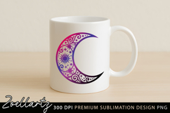 Celestial Moon SVG Cut File Floral Moon Mandala Silhouette Product Image 4
