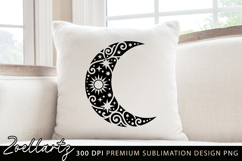 Celestial Moon SVG Cut File Floral Moon Mandala Silhouette Product Image 2
