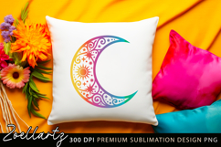 Celestial Moon SVG Cut File Floral Moon Mandala Silhouette Product Image 7
