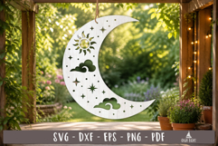 Celestial Moon SVG Laser Cut Ornament
