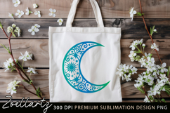 Celestial Moon SVG Cut File Floral Moon Mandala Silhouette Product Image 5