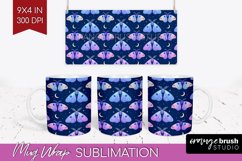 Celestial Moth Mug Wrap - Moth Mug PNG Sublimation Product Image 1