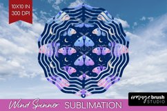Celestial Moth Wind Spinner Sublimation PNG - Moth Round Product Image 1