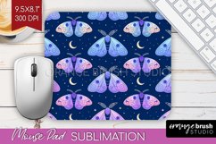 Celestial Moth Mouse Pad Sublimation - Moth Mousepad PNG Product Image 1