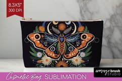 Celestial Moth Cosmetic Bag - Moth Makeup Bag PNG Product Image 1