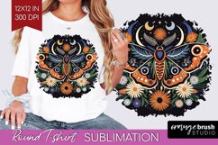 Celestial Moth Round Tshirt Background - Moth PNG Product Image 1