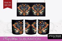 Celestial Moth Mug Wrap - Moth Mug PNG Sublimation Product Image 1