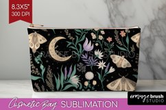 Celestial Moth Cosmetic Bag - Moth Makeup Bag PNG Product Image 1