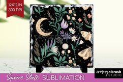 Celestial Moth Slate PNG - Moth Square Slate Sublimation Product Image 1