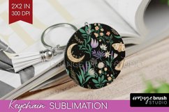 Celestial Moth Keychain PNG - Moth Keychain Sublimation Product Image 1