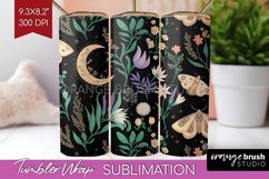 Celestial Moth Tumbler Wrap - Moth Tumbler PNG Sublimation Product Image 1