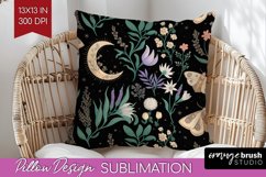 Celestial Moth Pillow Sublimation - Moth Pillow Cover PNG Product Image 1