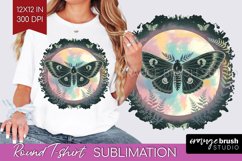 Celestial Moth Round Tshirt Background - Moth PNG Product Image 1