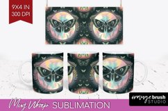 Celestial Moth Mug Wrap - Moth Mug PNG Sublimation Product Image 1