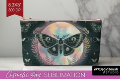 Celestial Moth Cosmetic Bag - Moth Makeup Bag PNG Product Image 1