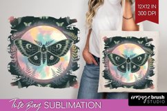 Celestial Moth Tote Bag - Moth Tote Bag PNG Sublimation Product Image 1