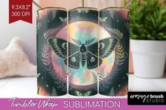 Celestial Moth Tumbler Wrap - Moth Tumbler PNG Sublimation Product Image 1