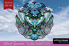 Celestial Moth Wind Spinner Sublimation PNG - Moth Round Product Image 1