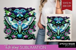 Celestial Moth Tote Bag - Moth Tote Bag PNG Sublimation Product Image 1