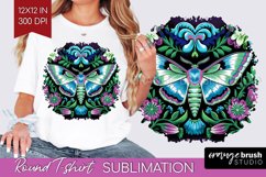 Celestial Moth Round Tshirt Background - Moth PNG Product Image 1