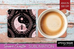 Celestial Moth Square Coaster - Moth Coaster PNG Sublimation Product Image 1