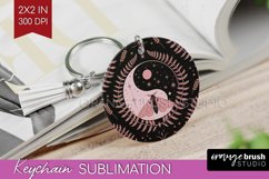 Celestial Moth Keychain PNG - Moth Keychain Sublimation Product Image 1