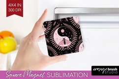Celestial Moth Magnet Sublimation - Moth Square Magnet PNG Product Image 1