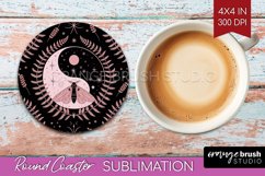 Celestial Moth Round Coaster - Moth Coaster PNG Sublimation Product Image 1