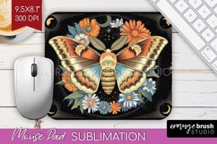 Celestial Moth Mouse Pad Sublimation - Moth Mousepad PNG Product Image 1
