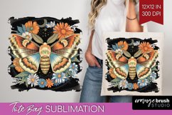 Celestial Moth Tote Bag - Moth Tote Bag PNG Sublimation Product Image 1