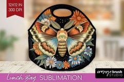 Celestial Moth Lunch Bag - Moth Lunch Bug PNG Sublimation Product Image 1