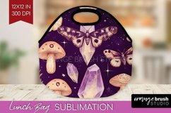Celestial Moth Lunch Bag - Moth Lunch Bug PNG Sublimation Product Image 1